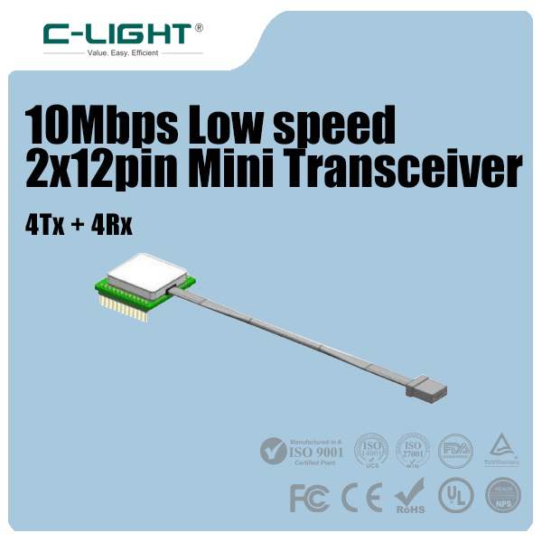 10Mbps 2x12pin Mini transceiver