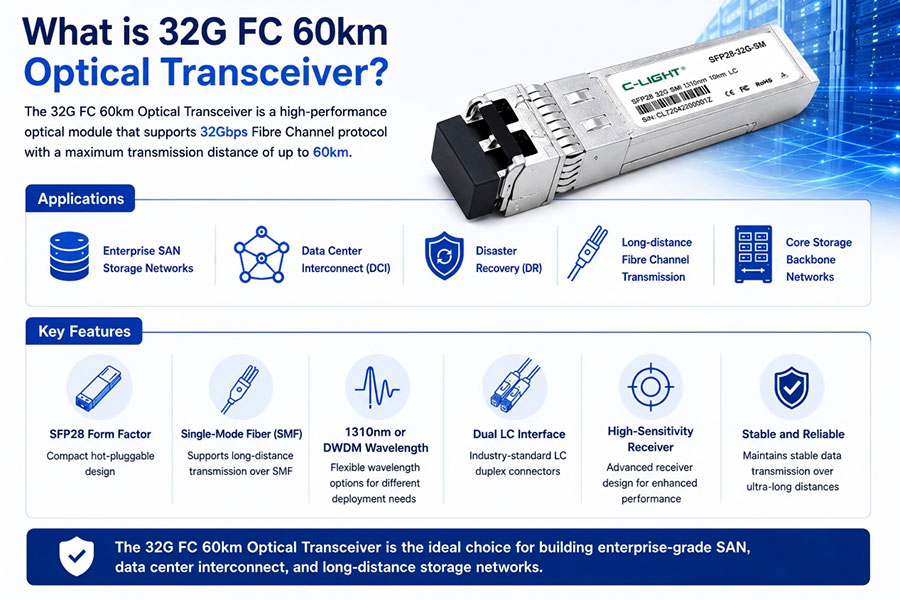 32G FC 60km Optical Transceiver for SAN & Data Center Networks