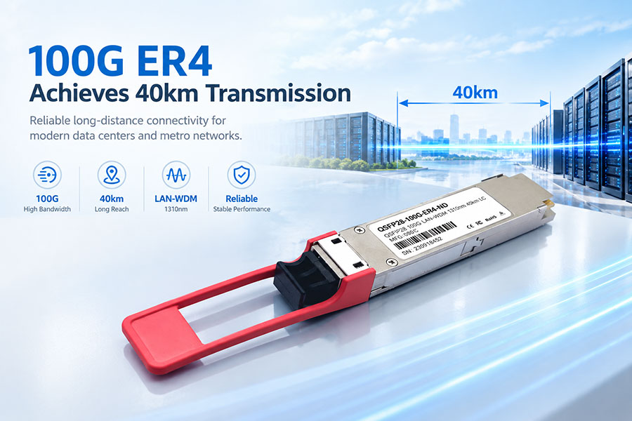 How Does 100G ER4 Achieve 40km Transmission?