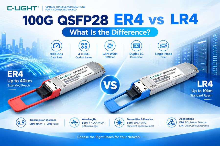 100G QSFP28 ER4 vs LR4: What Is the Difference?