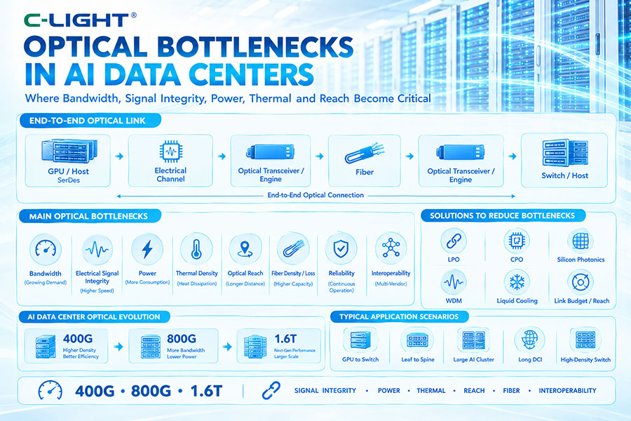 Optical Bottlenecks in AI Data Centers