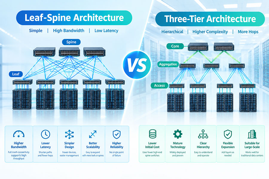 Leaf-Spine vs Three-Tier Architecture