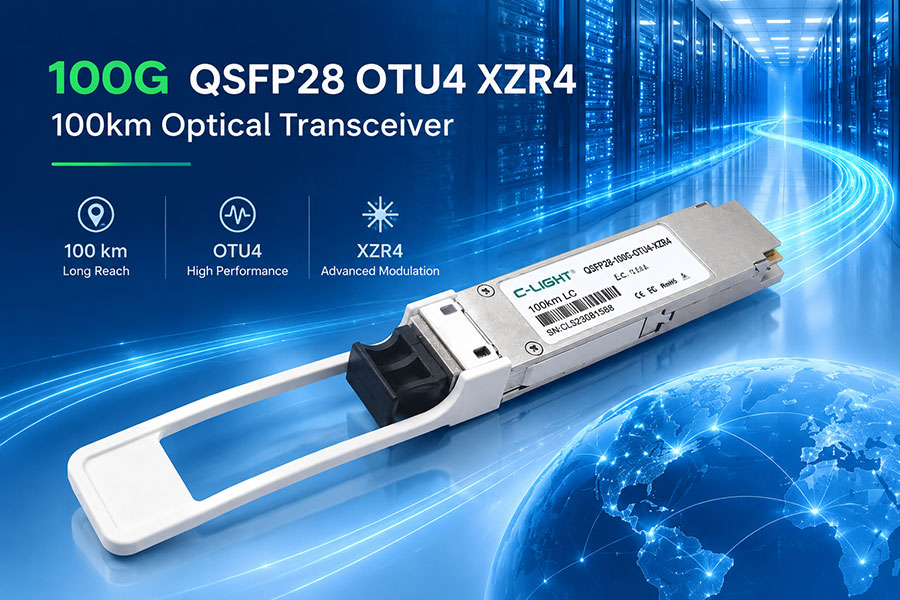 QSFP28 100G/OTU4 XZR4 100km Optical Transceiver