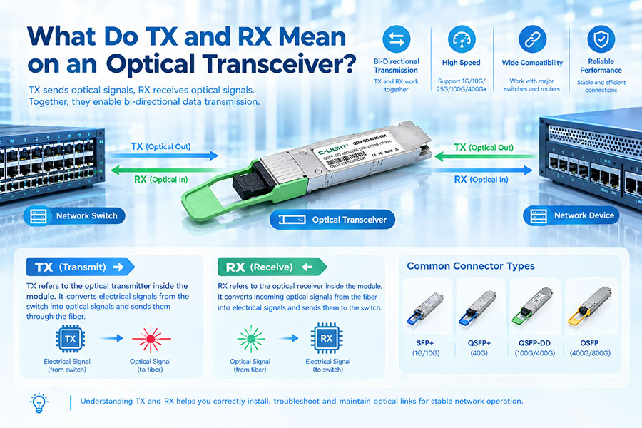What Do TX and RX Mean on an Optical Transceiver?